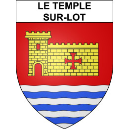 Pegatinas escudo de armas de Le Temple-sur-Lot adhesivo de la etiqueta engomada