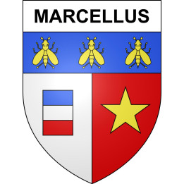 Pegatinas escudo de armas de Marcellus adhesivo de la etiqueta engomada