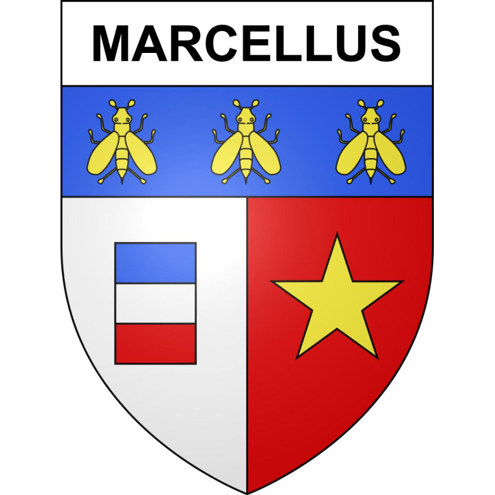 Pegatinas escudo de armas de Marcellus adhesivo de la etiqueta engomada
