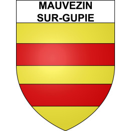 Pegatinas escudo de armas de Mauvezin-sur-Gupie adhesivo de la etiqueta engomada
