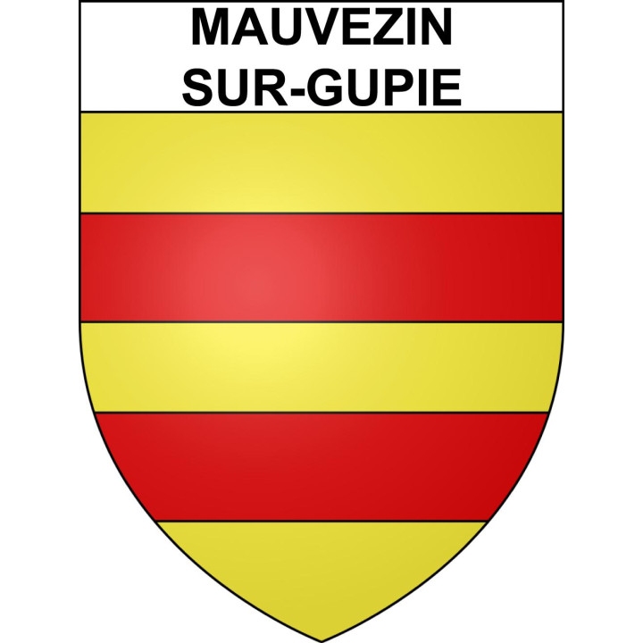 Pegatinas escudo de armas de Mauvezin-sur-Gupie adhesivo de la etiqueta engomada