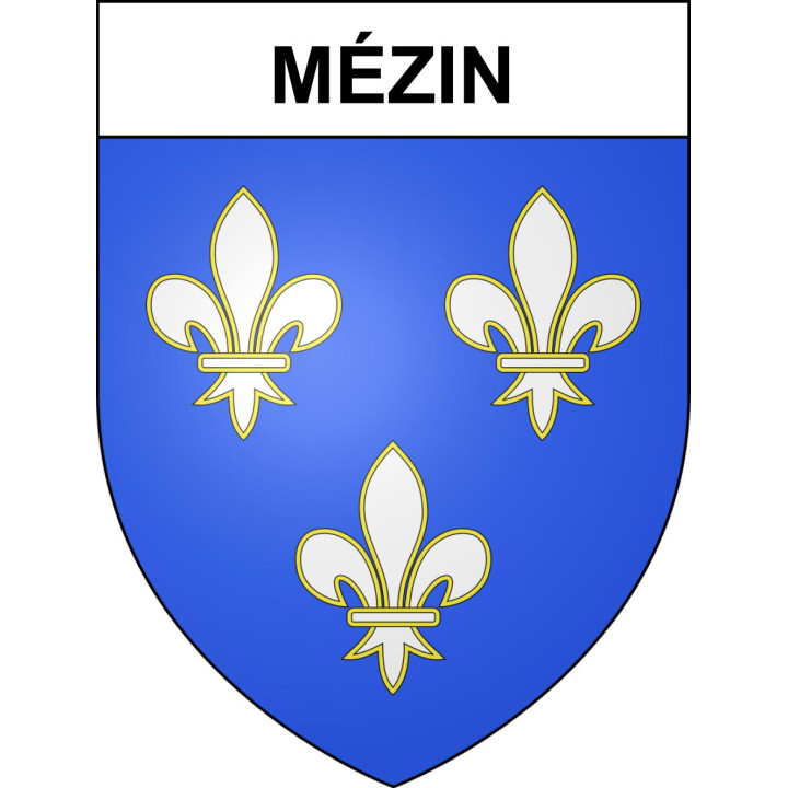 Pegatinas escudo de armas de Mézin adhesivo de la etiqueta engomada