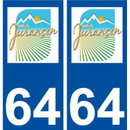 64 Jurançon blason autocollant plaque immatriculation ville sticker
