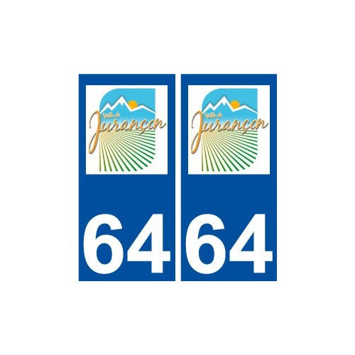 64 Jurançon blason autocollant plaque immatriculation ville sticker