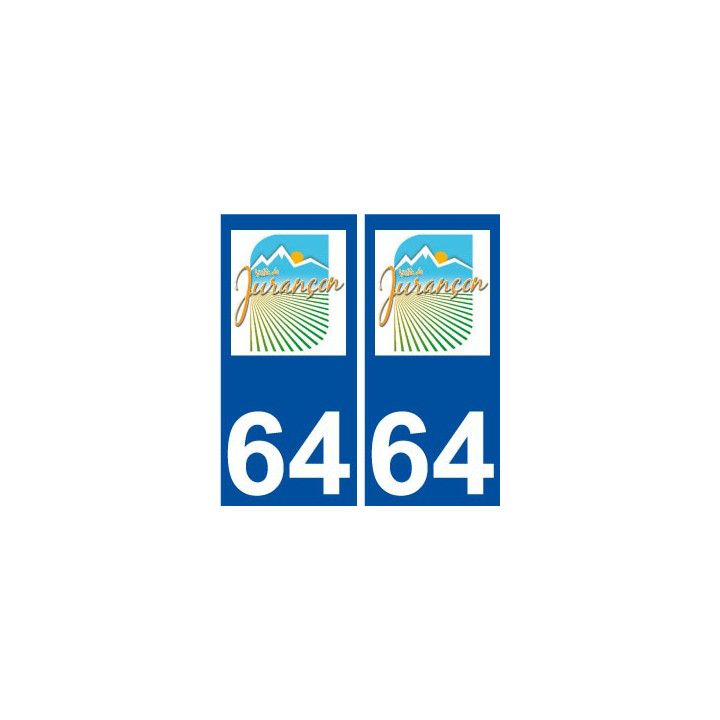 64 Jurançon blason autocollant plaque immatriculation ville sticker