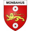 Pegatinas escudo de armas de Monbahus adhesivo de la etiqueta engomada