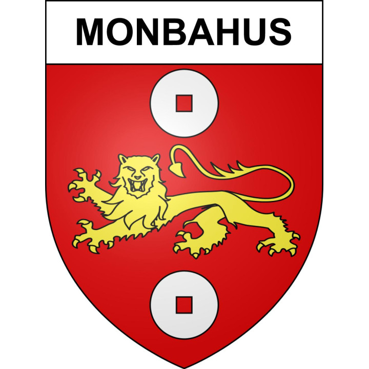 Pegatinas escudo de armas de Monbahus adhesivo de la etiqueta engomada