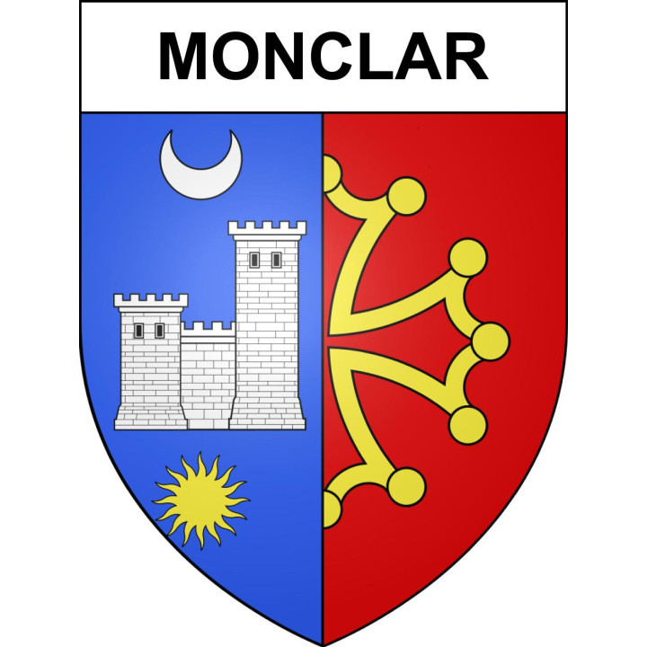 Pegatinas escudo de armas de Monclar adhesivo de la etiqueta engomada