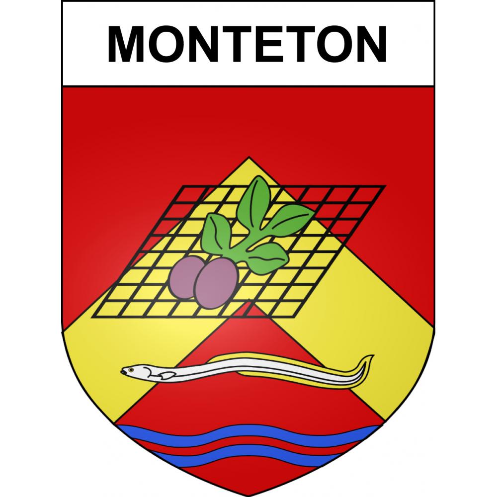Pegatinas escudo de armas de Monteton adhesivo de la etiqueta engomada