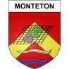 Pegatinas escudo de armas de Monteton adhesivo de la etiqueta engomada