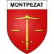 Pegatinas escudo de armas de Montpezat adhesivo de la etiqueta engomada