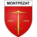 Pegatinas escudo de armas de Montpezat adhesivo de la etiqueta engomada