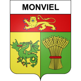 Monviel Sticker wappen, gelsenkirchen, augsburg, klebender aufkleber