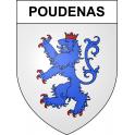 Pegatinas escudo de armas de Poudenas adhesivo de la etiqueta engomada