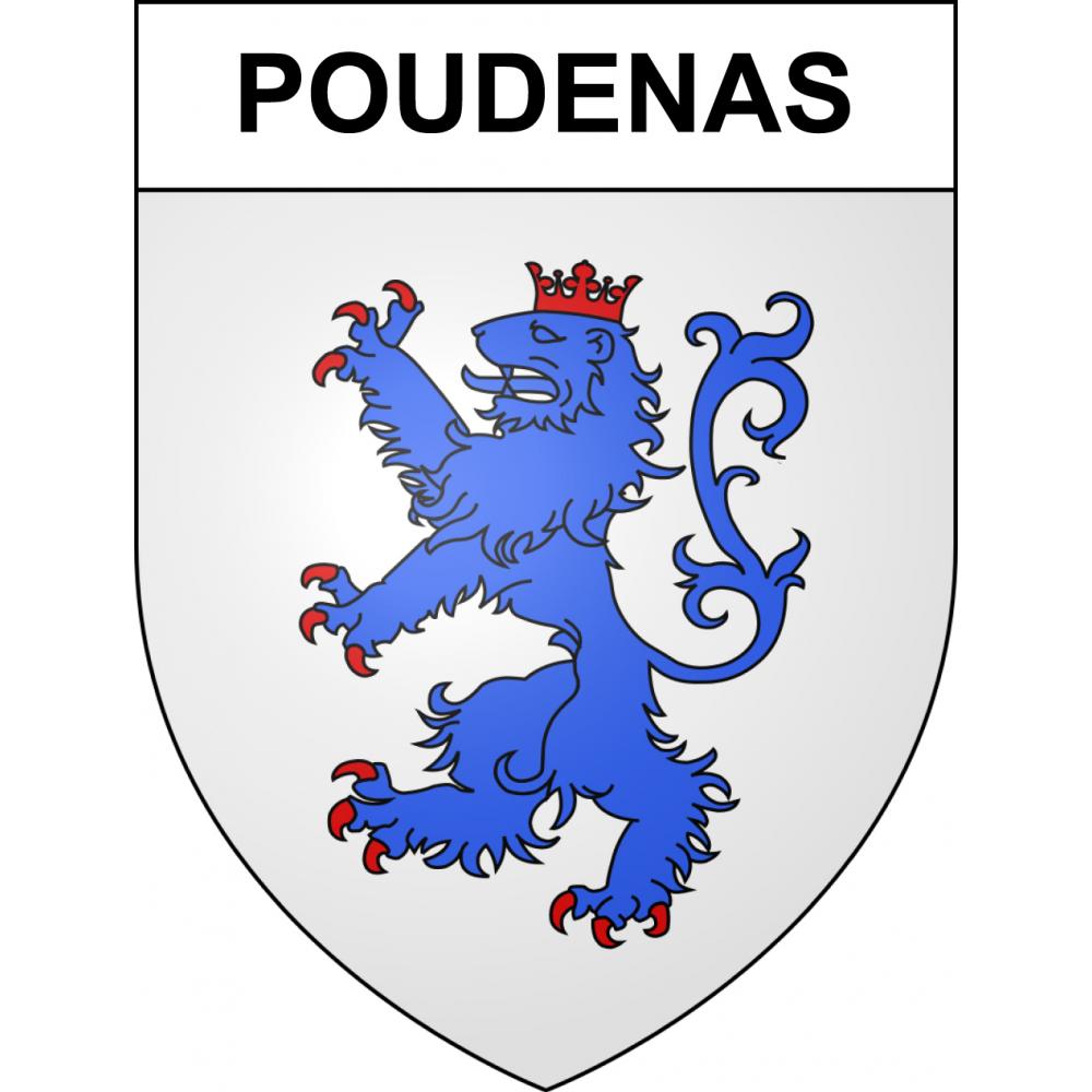 Poudenas 47 ville sticker blason écusson autocollant adhésif