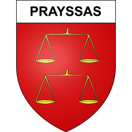 Pegatinas escudo de armas de Prayssas adhesivo de la etiqueta engomada