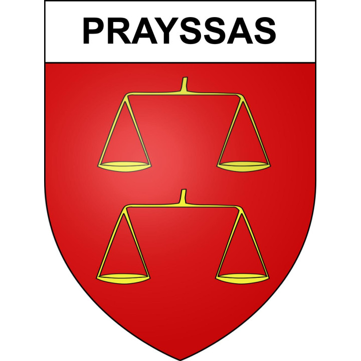 Pegatinas escudo de armas de Prayssas adhesivo de la etiqueta engomada
