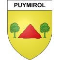 Pegatinas escudo de armas de Puymirol adhesivo de la etiqueta engomada