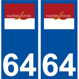 Mazères-Lezons logo autocollant plaque immatriculation ville sticker