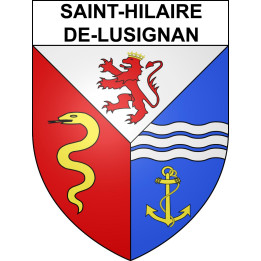 Saint-Hilaire-de-Lusignan 47 ville sticker blason écusson autocollant adhésif