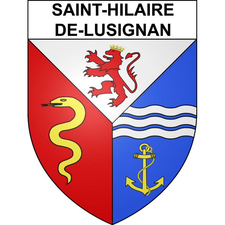 Pegatinas escudo de armas de Saint-Hilaire-de-Lusignan adhesivo de la etiqueta engomada