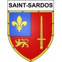 Pegatinas escudo de armas de Saint-Sardos adhesivo de la etiqueta engomada