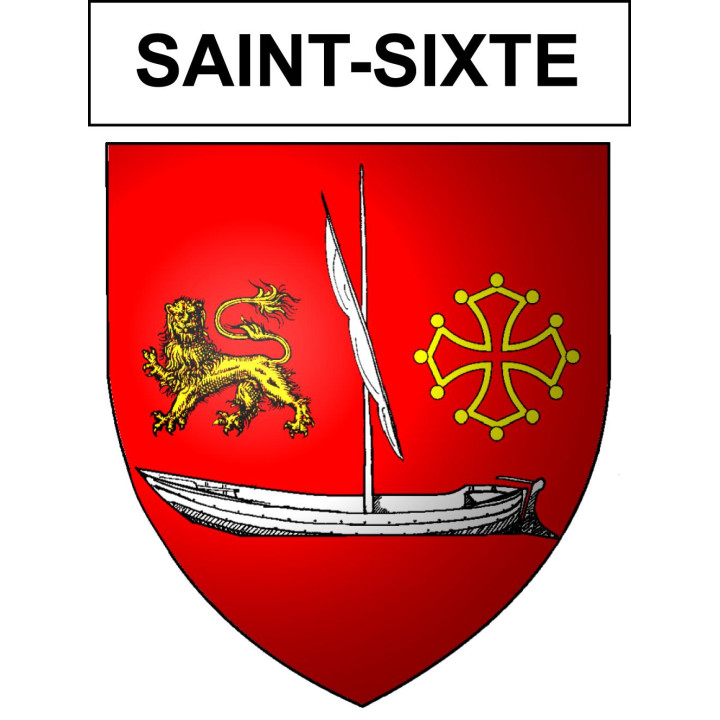 Saint-Sixte 47 ville sticker blason écusson autocollant adhésif