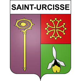 Pegatinas escudo de armas de Saint-Urcisse adhesivo de la etiqueta engomada