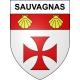 Pegatinas escudo de armas de Sauvagnas adhesivo de la etiqueta engomada