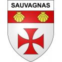 Pegatinas escudo de armas de Sauvagnas adhesivo de la etiqueta engomada