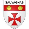 Pegatinas escudo de armas de Sauvagnas adhesivo de la etiqueta engomada