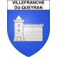 Pegatinas escudo de armas de Villefranche-du-Queyran adhesivo de la etiqueta engomada
