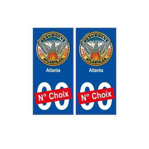 sticker numéro au choix autocollant blason atlanta