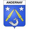 Pegatinas escudo de armas de Andernay adhesivo de la etiqueta engomada