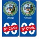 Chicago USA ville Autocollant plaque immatriculation auto sticker numéro au choix sticker city