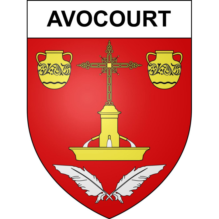 Pegatinas escudo de armas de Avocourt adhesivo de la etiqueta engomada