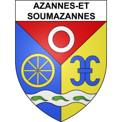 Pegatinas escudo de armas de Azannes-et-Soumazannes adhesivo de la etiqueta engomada