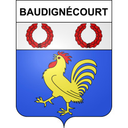 Pegatinas escudo de armas de Baudignécourt adhesivo de la etiqueta engomada