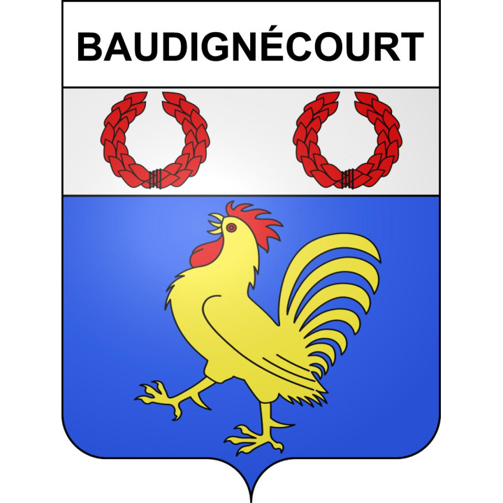 Pegatinas escudo de armas de Baudignécourt adhesivo de la etiqueta engomada