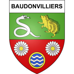 Pegatinas escudo de armas de Baudonvilliers adhesivo de la etiqueta engomada