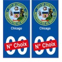 Chicago USA ville Autocollant plaque immatriculation auto sticker numéro au choix sticker city