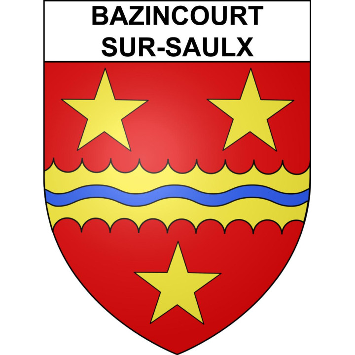 Pegatinas escudo de armas de Bazincourt-sur-Saulx adhesivo de la etiqueta engomada