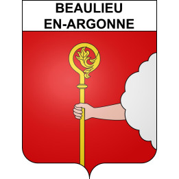 Pegatinas escudo de armas de Beaulieu-en-Argonne adhesivo de la etiqueta engomada
