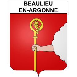 Pegatinas escudo de armas de Beaulieu-en-Argonne adhesivo de la etiqueta engomada