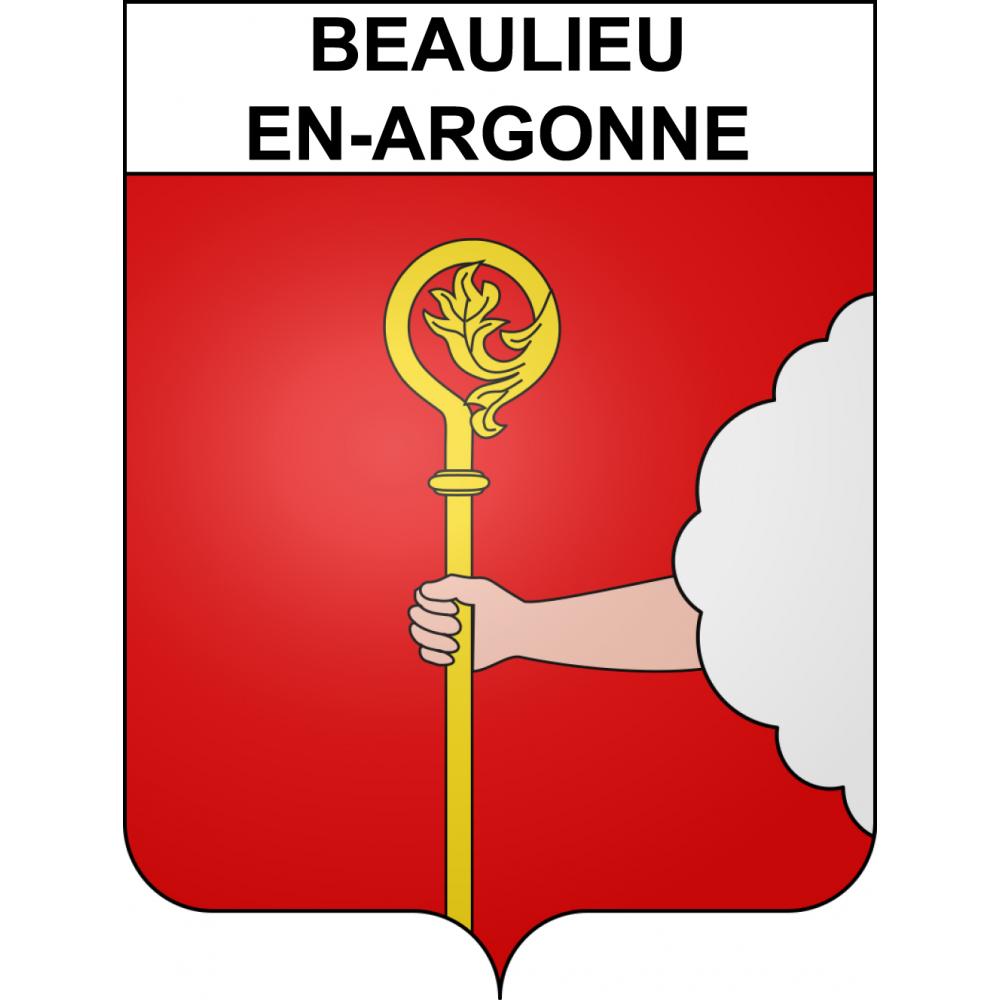 Pegatinas escudo de armas de Beaulieu-en-Argonne adhesivo de la etiqueta engomada