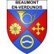 Pegatinas escudo de armas de Beaumont-en-Verdunois adhesivo de la etiqueta engomada