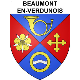 Pegatinas escudo de armas de Beaumont-en-Verdunois adhesivo de la etiqueta engomada