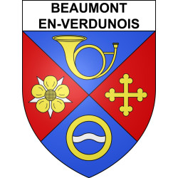 Pegatinas escudo de armas de Beaumont-en-Verdunois adhesivo de la etiqueta engomada