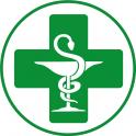 Caducée pharmacie vert contour rond sticker autocollant adhesif vitre/auto sticker logo 362