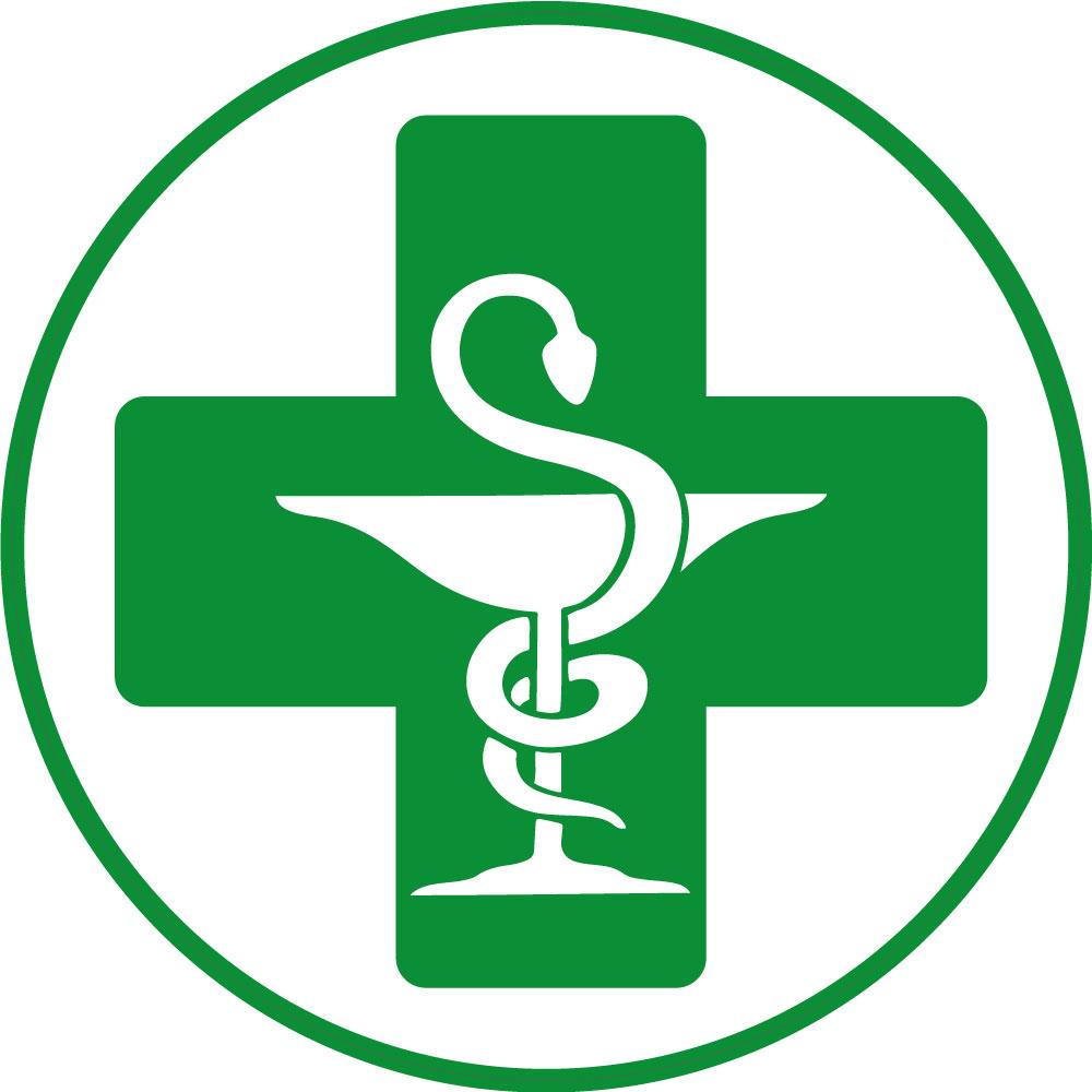 Caducée pharmacie vert contour rond sticker autocollant adhesif vitre/auto sticker logo 362